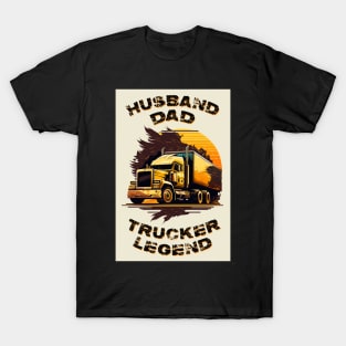 Husband Dad Trucker Legend #4 T-Shirt